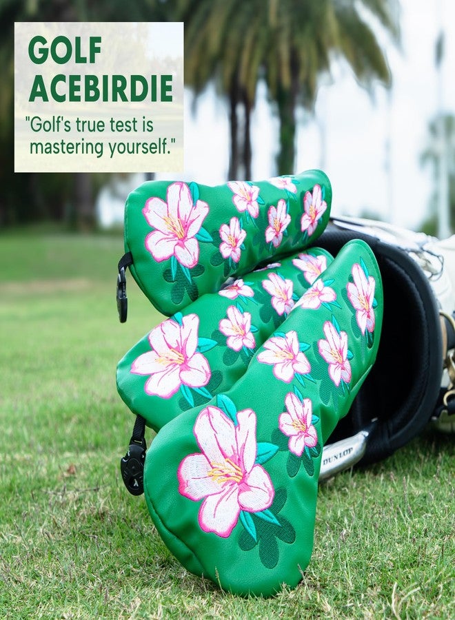 Acebirdie Golf Club Head Covers for Driver Covers, Fairway Wood Cover, Hybrid Head Cover, Funny Premium Leather Azalea Golf Headcovers Fits Most of Golf Club Cover (for Driver(1pcs)) - Image 5
