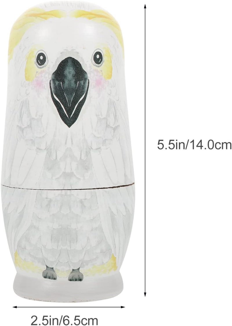 Russian Nesting Dolls 5pcs - Handmade Painted Wooden Matryoshka Nesting Dolls for Kids, Stacking Dolls for Christmas, Easter, Halloween Decorations & Birthday Gift (Eagle) - Image 1