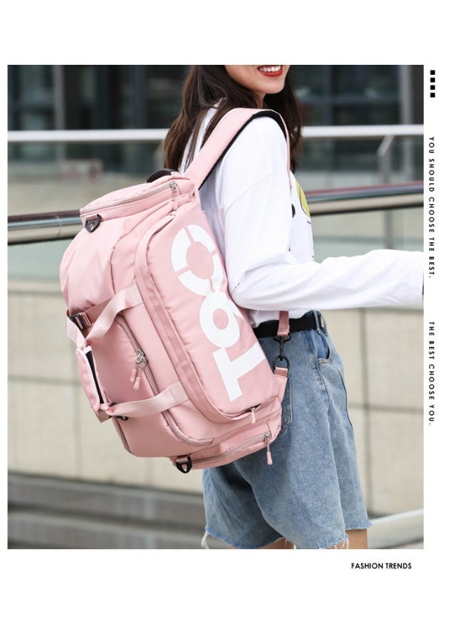 شنطة رياضية متعددة الاستخدامات، حقيبة سفر مع جيب للأحذية و جيب للملابس المبلل، سوستة توسيع، مقاومة للماء، للجنسين - Image 1