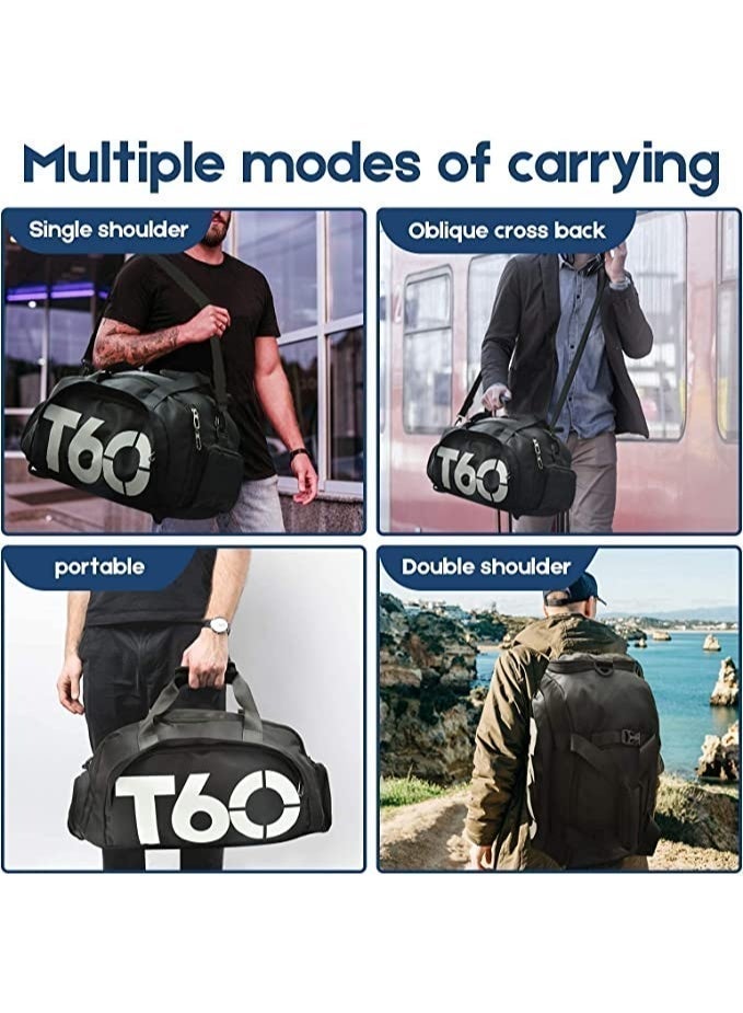 شنطة رياضية متعددة الاستخدامات، حقيبة سفر مع جيب للأحذية و جيب للملابس المبلل، سوستة توسيع، مقاومة للماء، للجنسين - Image 5