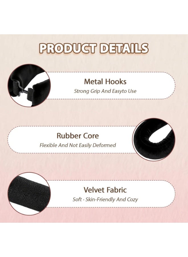 اترجسز Heatless الشعر Curler مجموعة للنساء، مخملية مرنة Curlers لا حرارة لـ Heatless Curls بين عشية وضحاها، عصا نفخ ناعمة للشعر الطويل والقصير، أدوات تصميم النوم، 4 أجهزة كمبيوتر شخصية (أسود) - Image 3