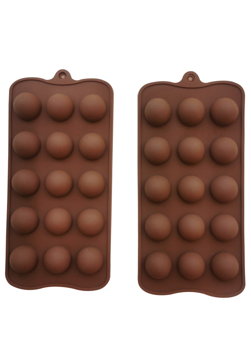 asmat 3D Half Ball Sphere Silicone Mold – Non-Stick Chocolate Cube Cake Baking Mould, Flexible & Food-Grade Silicone for Hot Chocolate Bombs, Dome Mousse, Jelly, Ice Cubes, DIY Crafts  ( set of 2 pcs)  - Image 1