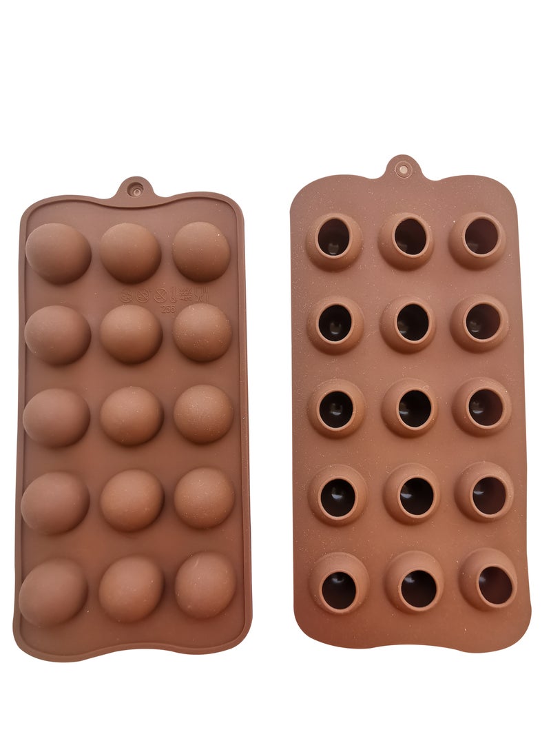 asmat 3D Half Ball Sphere Silicone Mold – Non-Stick Chocolate Cube Cake Baking Mould, Flexible & Food-Grade Silicone for Hot Chocolate Bombs, Dome Mousse, Jelly, Ice Cubes, DIY Crafts  ( set of 2 pcs)  - Image 2