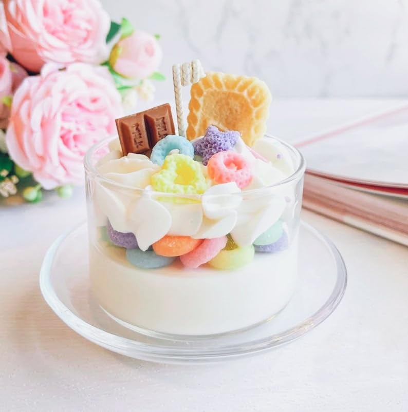 tyoungg 2 pcs Silicone Cereal Candle Bowl Molds Loop Star Heart Wax Rings Lucky Charms Candle Molds (Pack of 2) - Image 3