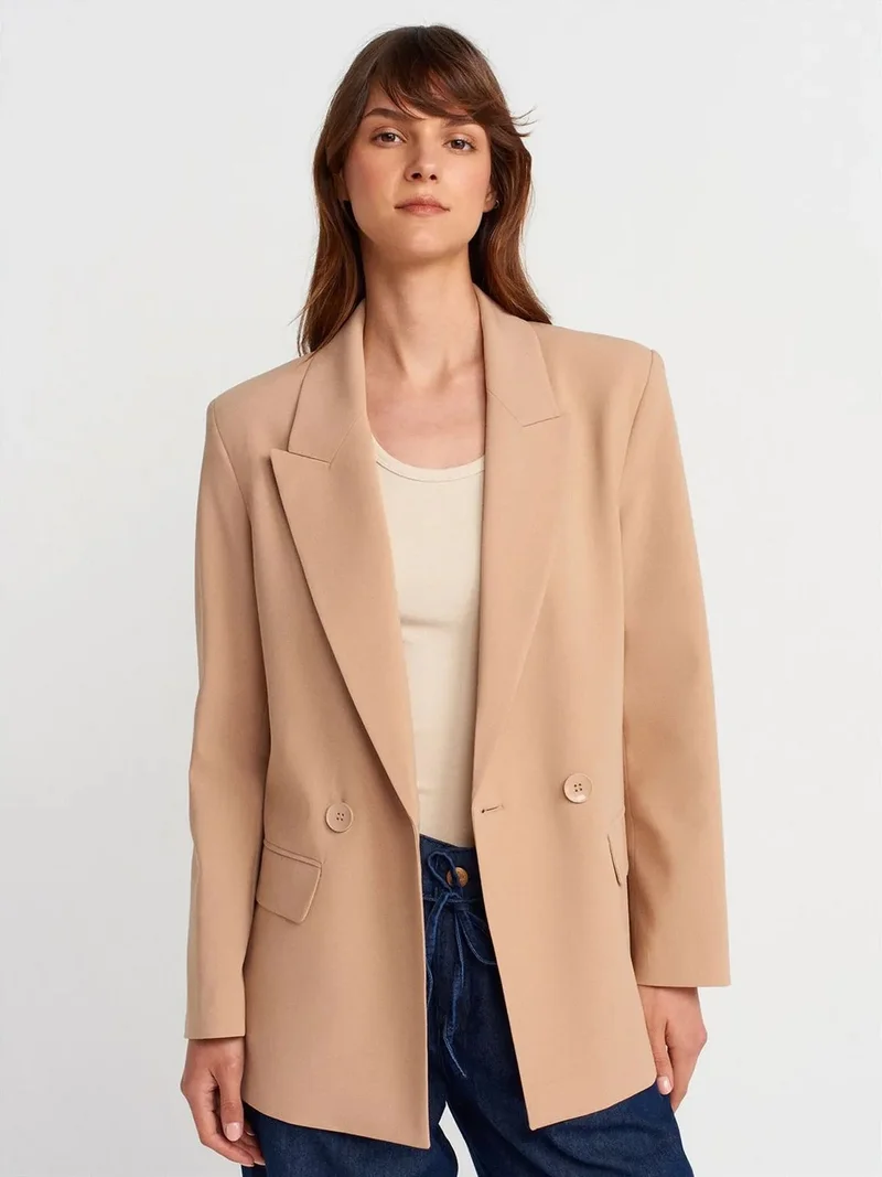 Dilvin DILVIN Long Crepe Blazer Jacket
