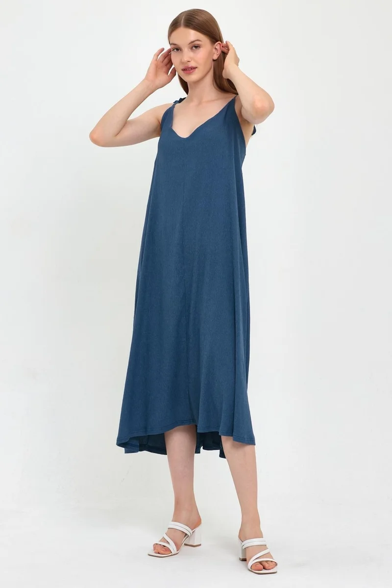 Alexander Gardi Sleeveless Denim Midi Dress