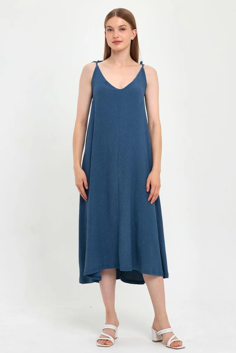 Alexander Gardi Sleeveless Denim Midi Dress