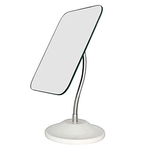 YEAKE Adjustable Flexible Gooseneck Makeup Mirror,360°Rotation Folding Portable Desk Vanity Mirror with Stand Shower Shaving Cosmetic Mirror Square - Image 1