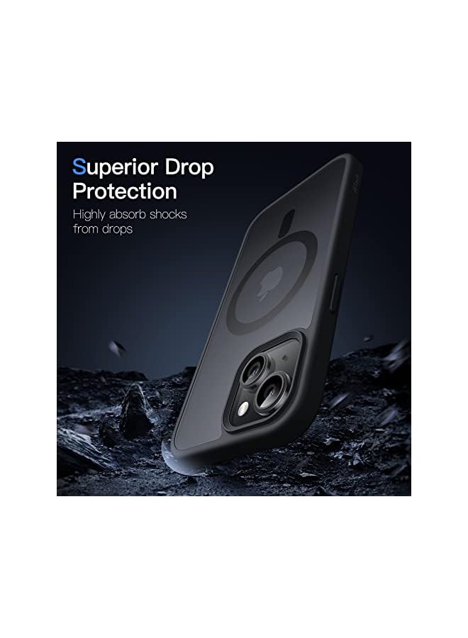 Jetech Magnetic Case For Iphone 14 6.1-Inch Compatible With Magsafe, Translucent Matte Back Slim Shockproof Phone Cover (Black) - Image 3