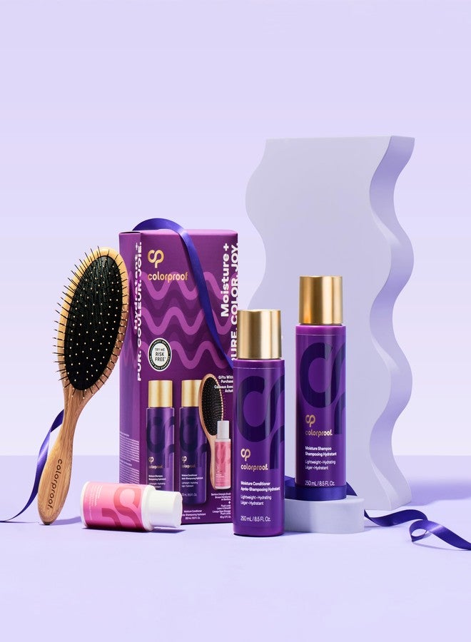 كولوربروف مجموعة هدايا ترطيب الشعر المقاومة للألوان والتي لا تتلاشى: شامبو وبلسم مرطبان بحجم 240 مل + بلسم للشعر المبلل بحجم 60 مل + فرشاة لفك التشابك - Image 2