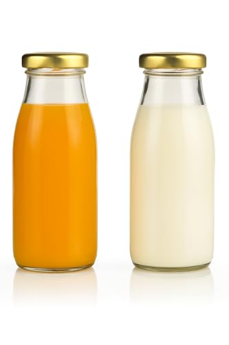 Somil Glass Storage And Serving Bottle With Metal Lid For Water, Milk, & Other Drinks, Transparent, Food Grade, Smell & Spot Free, 200 Ml Pack Of 2 - Image 1