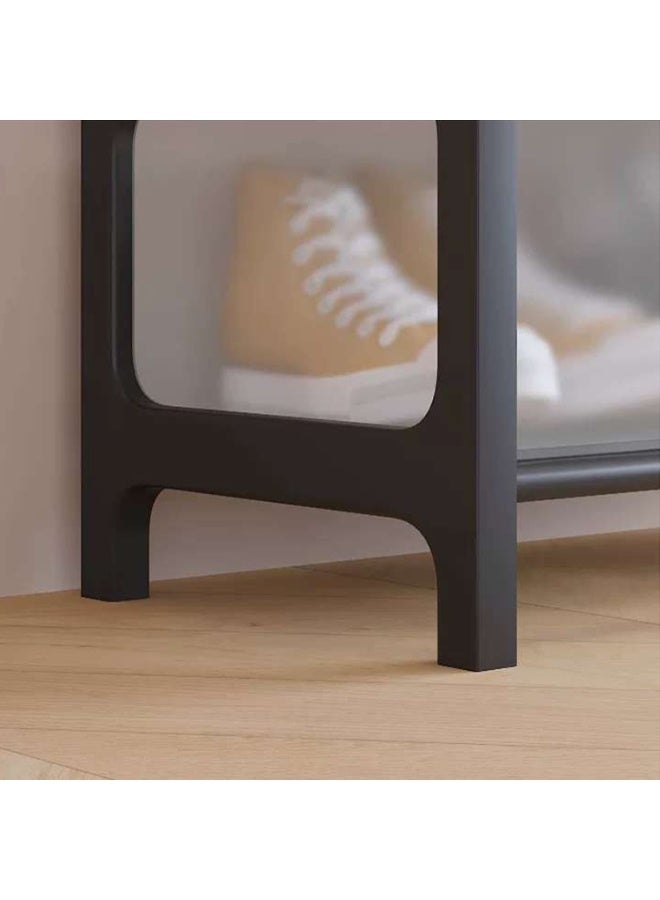 لينجوي خزانة أحذية مع أبواب رفوف أحذية قائمة بذاتها، مدخل، رف تخزين أحذية منزلي مقاوم للغبار، رفوف أحذية، منظم - Image 3