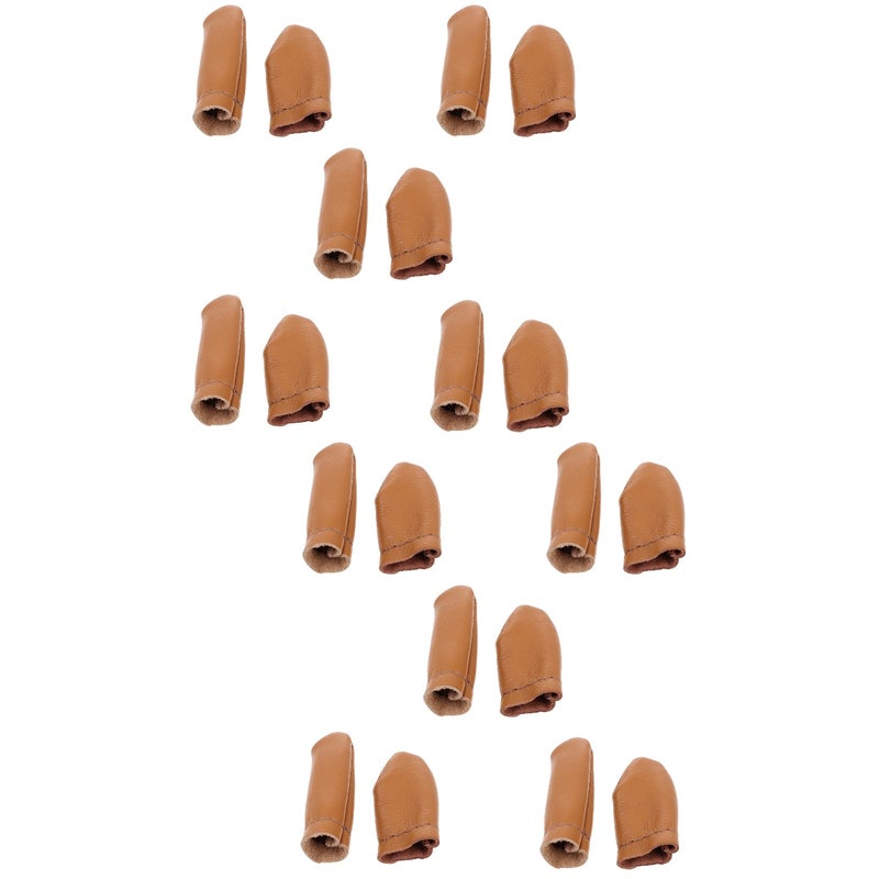 20 Pcs PU Leather Thimble Finger Protectors Practical DIY Felting Crafts Finger Cots - Image 1