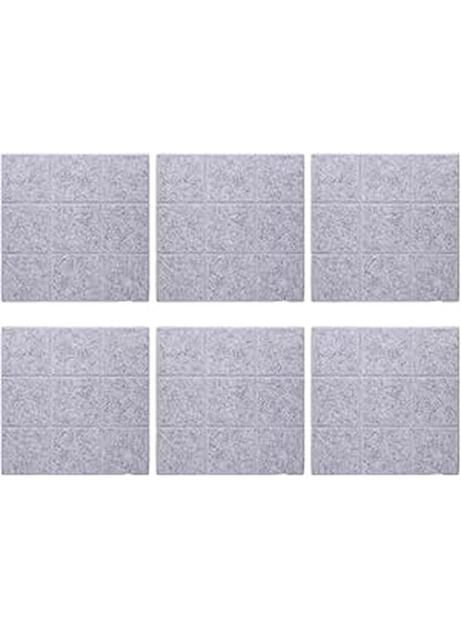 6 Pack Light Grey Self Adhesive Felt Bulletin Board Tiles 30x30cm Wall Memo Photo Display Board - Image 1