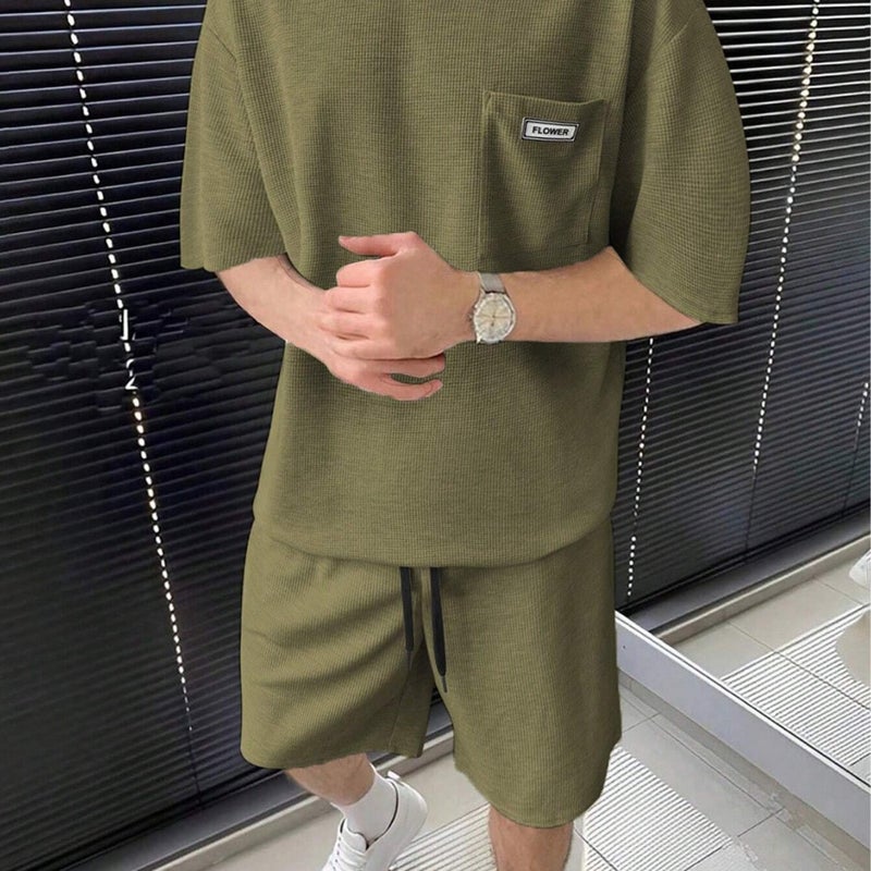 Men's Lightweight Casual Sports Set Short Sleeve T-Shirt and Shorts - Image 2