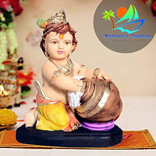 Mariner's Creation Krishna Idol for Home Decor and Gift | Krishna Statue | Home Decor Item Color- Multi size-15X9X18.5 CM - Image 2