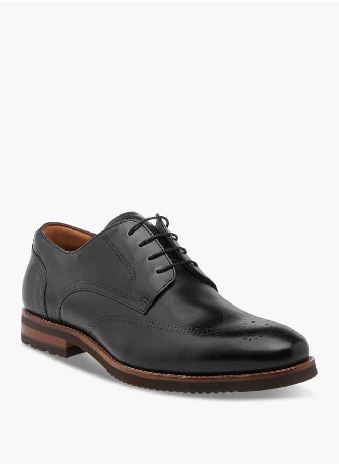 DUCHINI Men's Perforated Derby Shoes with Lace-Up Closure  - Image 2