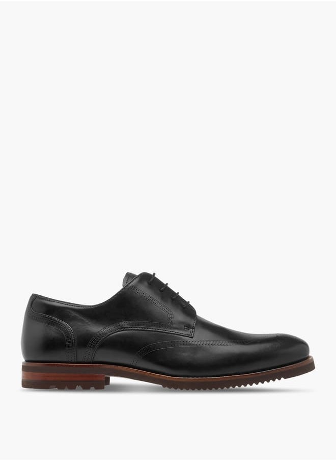 DUCHINI Men's Perforated Derby Shoes with Lace-Up Closure  - Image 3