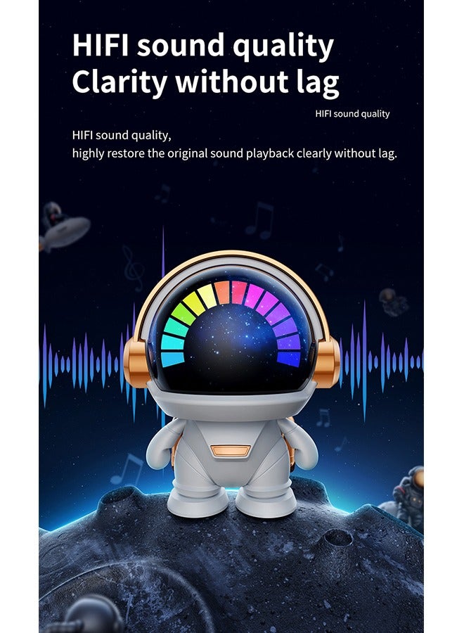 Portable Wireless Small Speaker, Astronaut Bluetooth Speakers Wireless, Cute Cartoon Colourful Ambient Light, Bluetooth 5.0 Technology, with TWS Pairing, Decor for Home/Party/Outdoor/Beach(White)  - Image 2