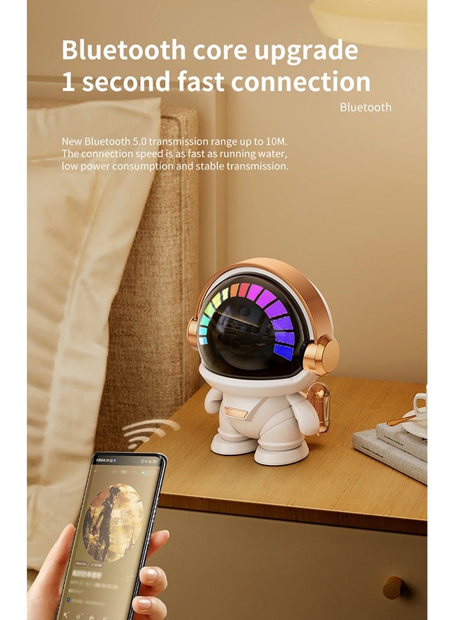 Portable Wireless Small Speaker, Astronaut Bluetooth Speakers Wireless, Cute Cartoon Colourful Ambient Light, Bluetooth 5.0 Technology, with TWS Pairing, Decor for Home/Party/Outdoor/Beach(White)  - Image 3