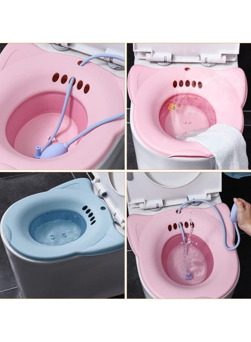 Generic Sitz Bath Basins Foldable Squat Free Sitz Bath for Over The Toilet Postpartum Care Hemorrhoid Treatment That Soothes and Relieves Inflammation Cleanse Anal Region (Pink)  - Image 4