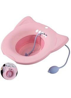 Generic Sitz Bath Basins Foldable Squat Free Sitz Bath for Over The Toilet Postpartum Care Hemorrhoid Treatment That Soothes and Relieves Inflammation Cleanse Anal Region (Pink)  - Image 1