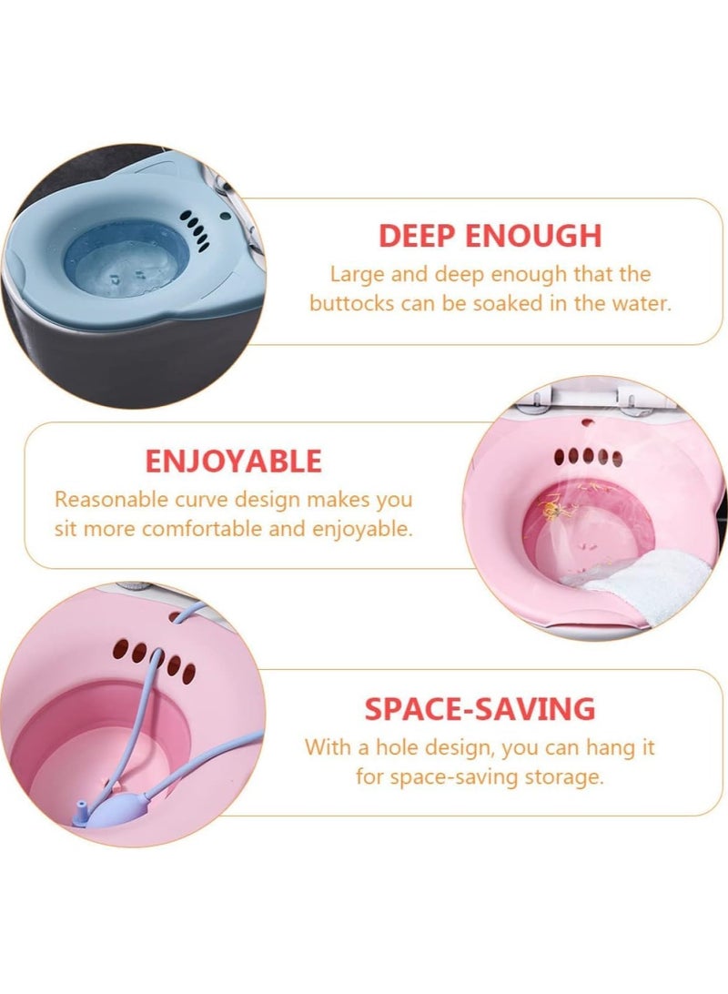 Generic Sitz Bath Basins Foldable Squat Free Sitz Bath for Over The Toilet Postpartum Care Hemorrhoid Treatment That Soothes and Relieves Inflammation Cleanse Anal Region (Pink)  - Image 2