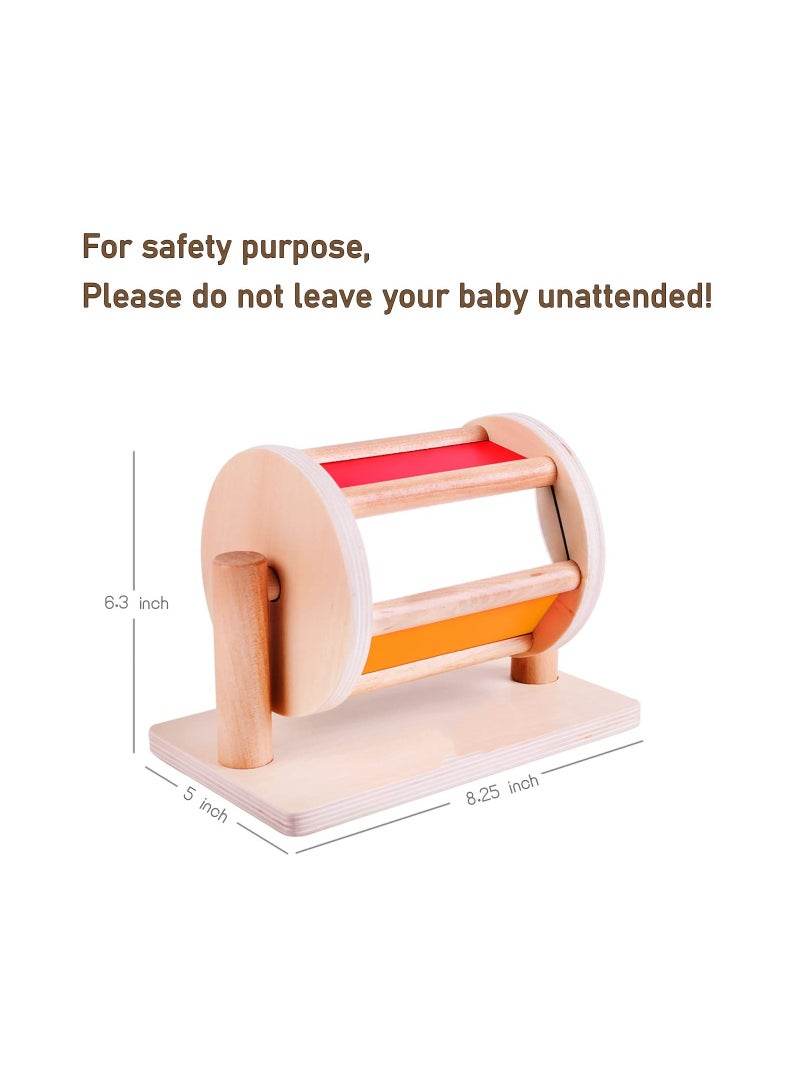 KASTWAVE Montessori Spinning Drum Toy for 6 Month Baby Infant, Infant Developmental Wooden Toy Montessori-inspired Baby Toy Educational Spinning Drum Montessori Toy for Boy Girls  Birthday Gift - Image 5