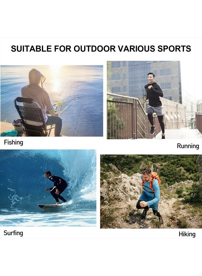 Arcweg - Men's Sun Protection Shirts UPF 50+ Drawstring Hoodie Long Sleeve SPF UV Shirt Hiking Running Rash Guard Shirts Black - Image 1