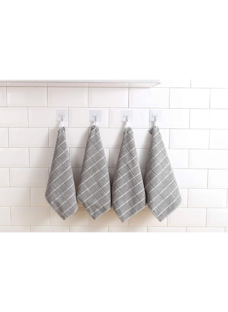 HYER KITCHEN HYER KITCHEN Microfiber Kitchen Rags, Cleaning Cloth for Dishes, All-Purpose - Absorbent and Lint Free Household Dish Rags with Scrub Side, 6 Pack Size 12” X 12” - Image 2