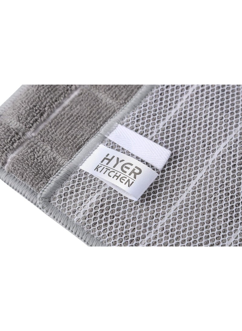 HYER KITCHEN HYER KITCHEN Microfiber Kitchen Rags, Cleaning Cloth for Dishes, All-Purpose - Absorbent and Lint Free Household Dish Rags with Scrub Side, 6 Pack Size 12” X 12” - Image 3