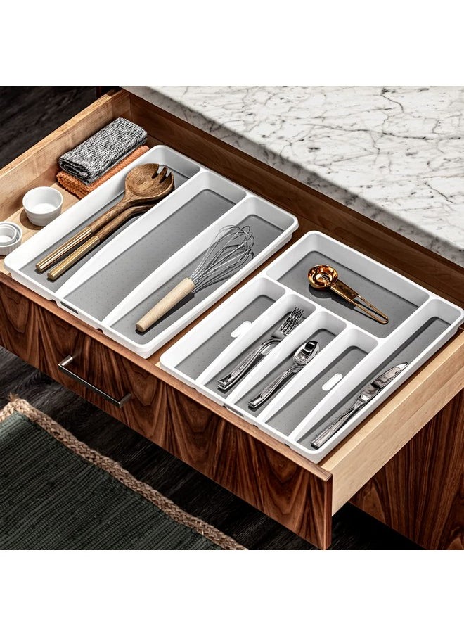 Madesmart madesmart Premium Antimicrobial Classic Large Silverware Tray Soft Grip, Non-Slip Kitchen Drawer, 6 Compartments, Multi-Purpose Home Organization, EPA Certified, White  - Image 3