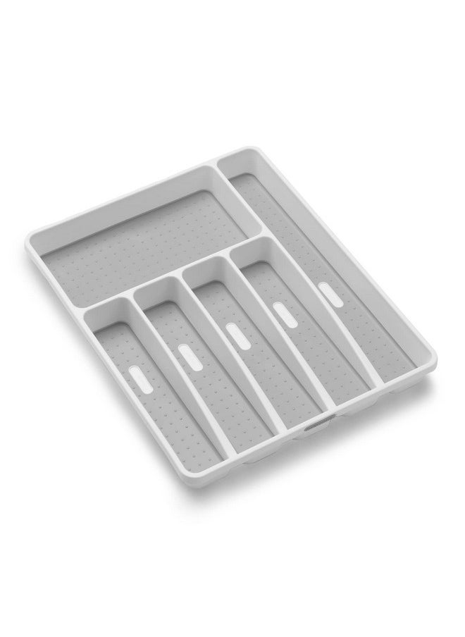 Madesmart madesmart Premium Antimicrobial Classic Large Silverware Tray Soft Grip, Non-Slip Kitchen Drawer, 6 Compartments, Multi-Purpose Home Organization, EPA Certified, White  - Image 1