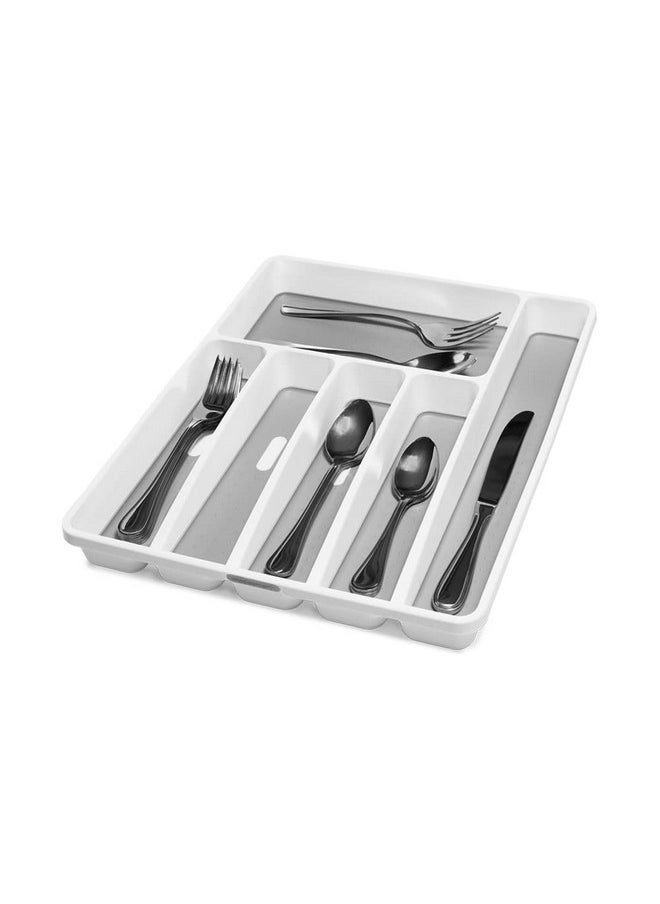 Madesmart madesmart Premium Antimicrobial Classic Large Silverware Tray Soft Grip, Non-Slip Kitchen Drawer, 6 Compartments, Multi-Purpose Home Organization, EPA Certified, White  - Image 2
