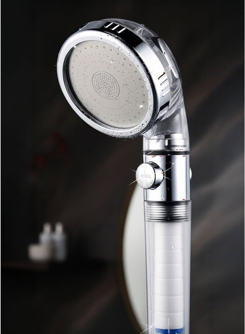 Negative Ions Shower Head with One-Key Water Stop – 3-Speed Adjustable Pressure Booster & PP Cotton Filter - Image 5