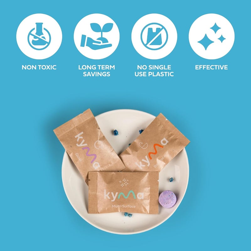 kyma Starter Kit - Multi-Purpose Non-Toxic Surface Cleaner, Kitchen, Bathroom and Glass Cleaner, Removes Grease and Dirt, No Microplastics, Cleans Powerfully and is Environmentally Friendly - Image 4