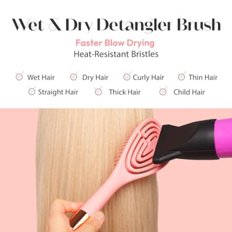 RED by Kiss Amaze Dry Vent Brush, Advanced Detangling Hairbrush for All Hair Types, Quick Dry and Styling, Wet and Dry Hair, Styling Brushes for Blow Drying - Image 5