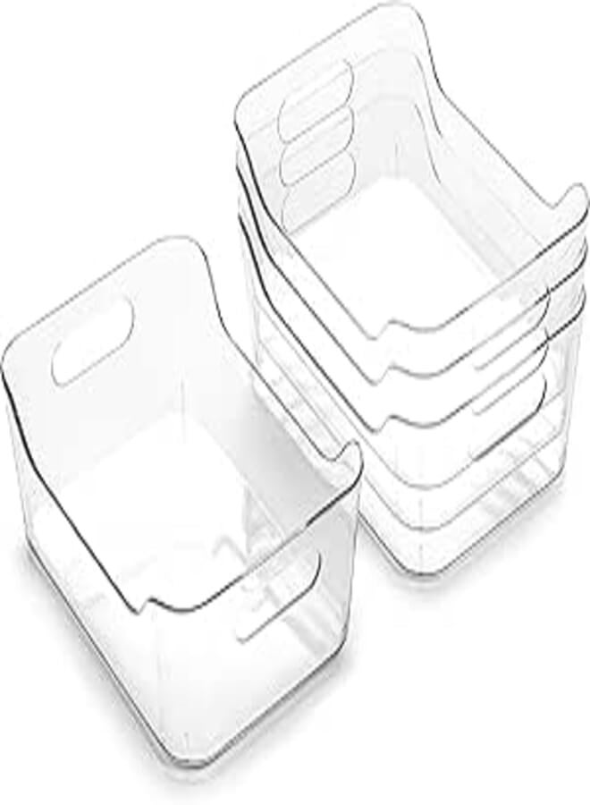 BINO | Plastic Organizer Bins, X-Small - 4 Pack | THE SOHO COLLECTION | Multi-Use Organizer Bins | Pantry & Freezer Bin | Plastic Storage Containers | Bin for Home & Kitchen Org