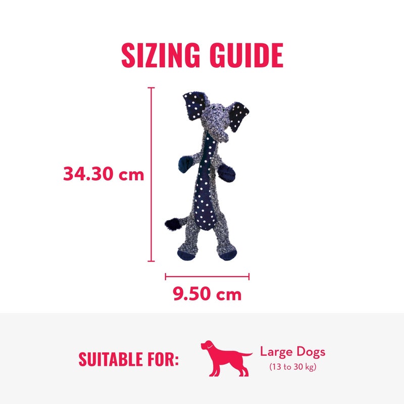 KONG Shakers Luvs Elephant - Long Body for Fetch and Tug - Blue (Large) - Image 4
