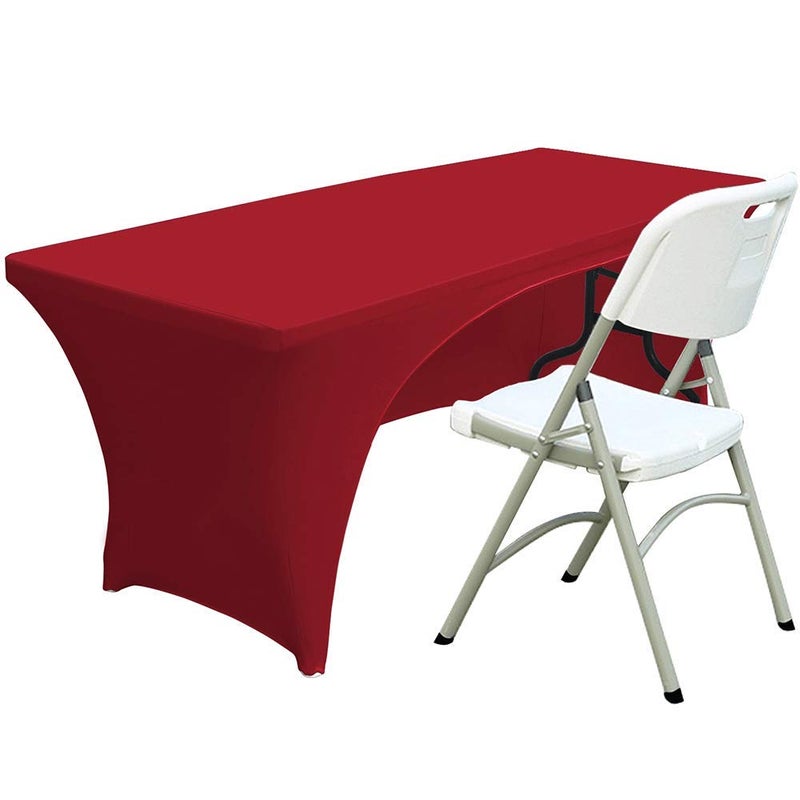 ABCCANOPY 30+ ألوان غطاء طاولة سبندا 6 أقدام. مائدة البوليستر المغطاة المائدة المائدة المائدة المائدة المائدة الطاولة (فتح الظهر الأحمر)