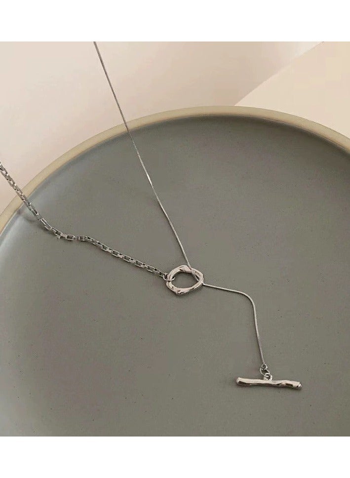 Goolsky Titanium Steel Interlocking Clasp Hoodie Necklace – Women’s Long Sweater Chain, Lightweight Luxury Autumn/Winter Accessory  - Image 4