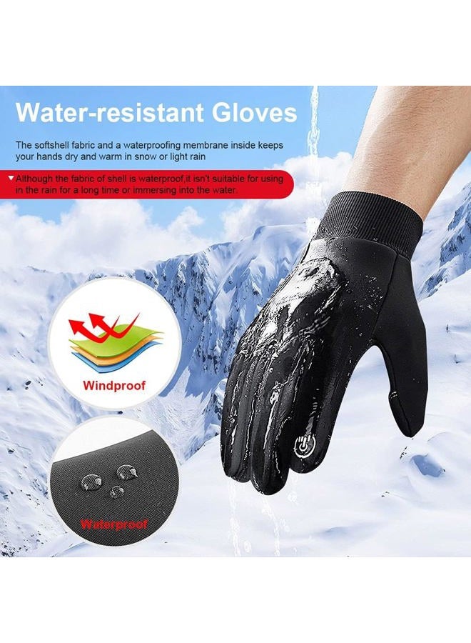 LERWAY Winter Warm Gloves, Thermal Black Warm Gloves for Men Women Waterproof Touchscreen Non-Slip Gloves for Driving, Cycling(M) - Image 4
