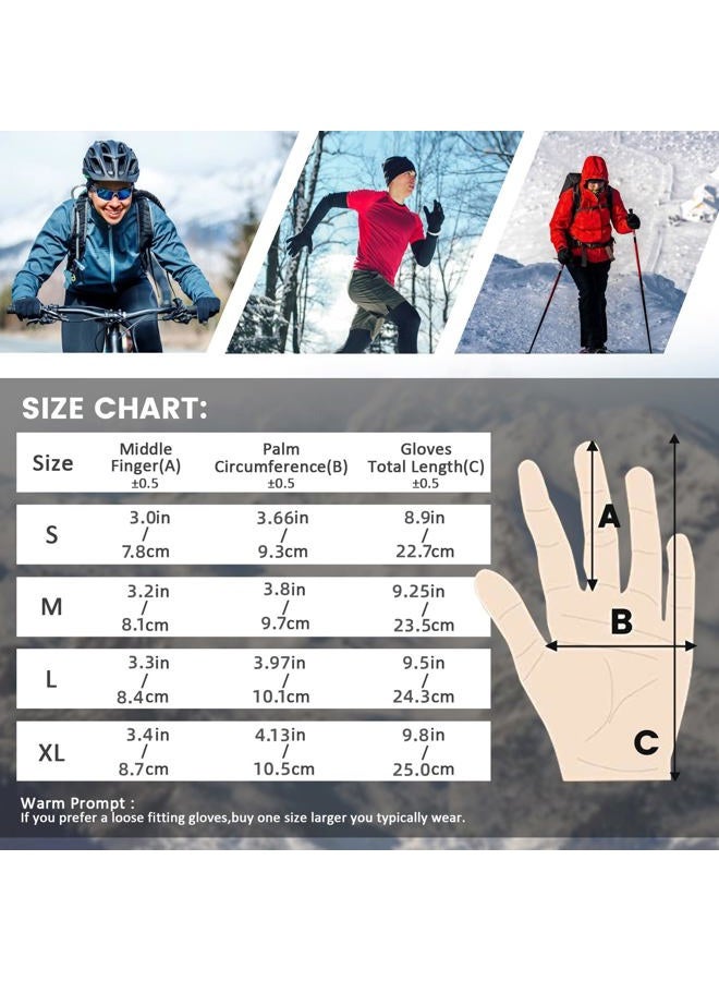 LERWAY Winter Warm Gloves, Thermal Black Warm Gloves for Men Women Waterproof Touchscreen Non-Slip Gloves for Driving, Cycling(M) - Image 2