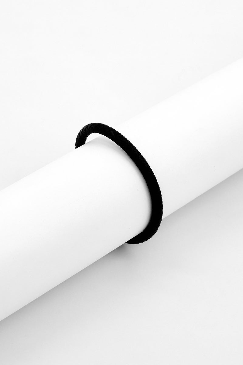 POLICE Men Fashionable Leather Bracelet,  Black - Image 1