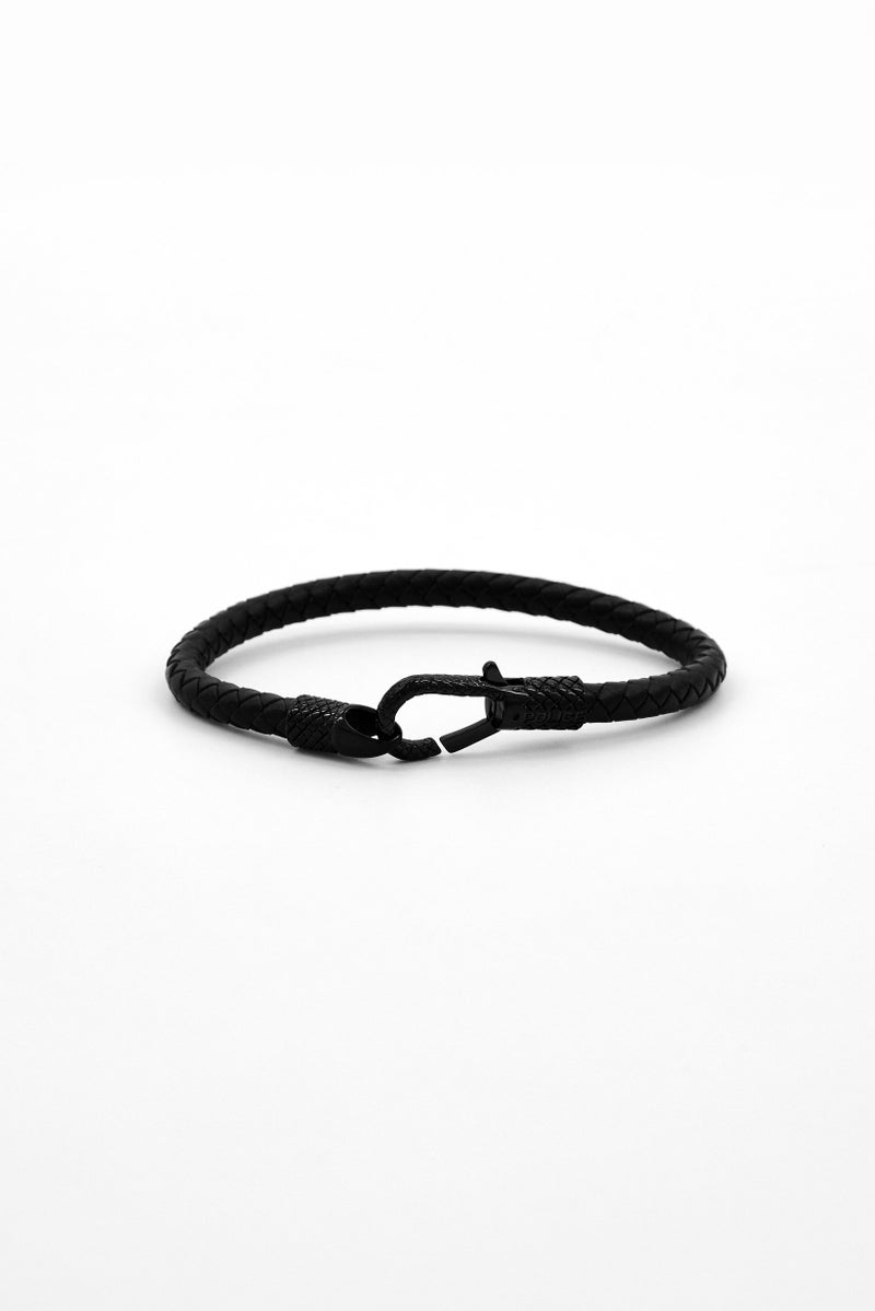 POLICE Men Fashionable Leather Bracelet,  Black - Image 3