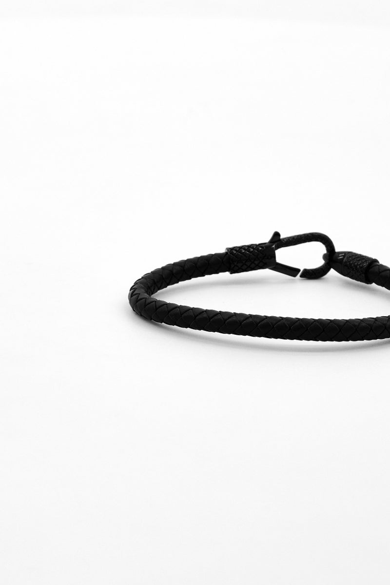 POLICE Men Fashionable Leather Bracelet,  Black - Image 4