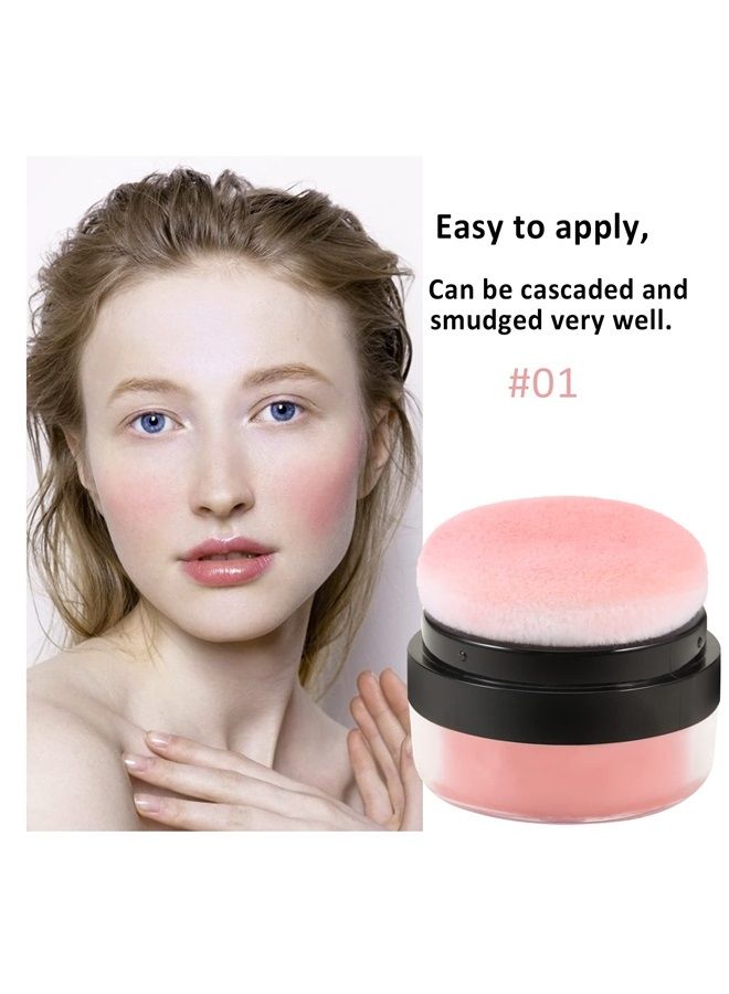 Boobeen Loose Powder Blush Air Cushion Blush, Natural Blusher for Cheeks, Highly Pigmented Blush Makeup Easy to Blend Makeup Blushin, All Day Wear - Image 2