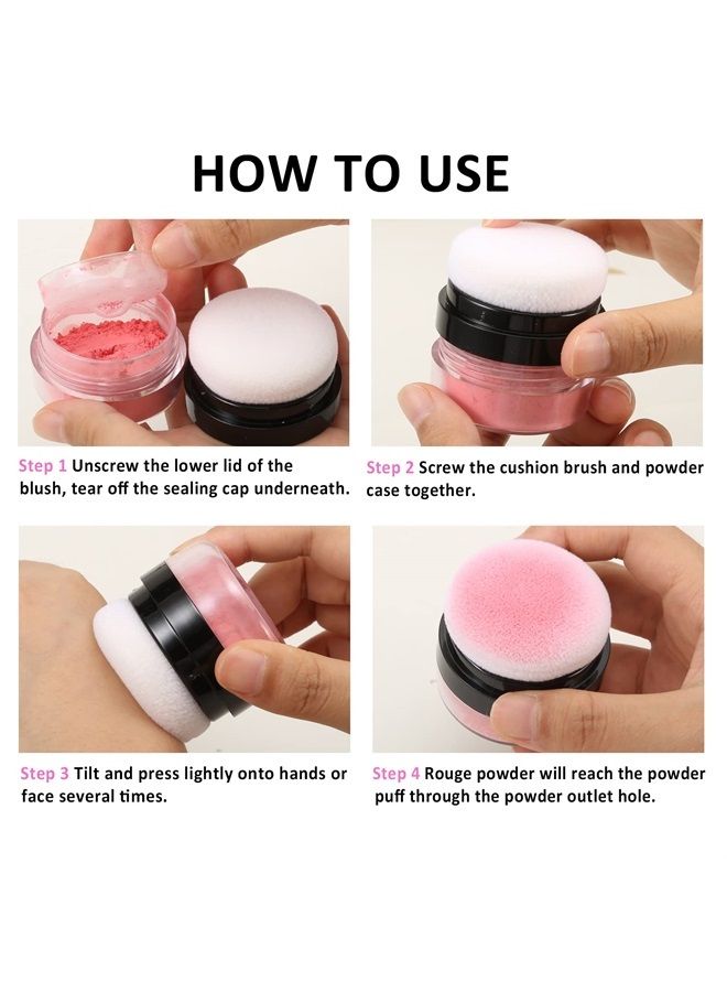 Boobeen Loose Powder Blush Air Cushion Blush, Natural Blusher for Cheeks, Highly Pigmented Blush Makeup Easy to Blend Makeup Blushin, All Day Wear - Image 4