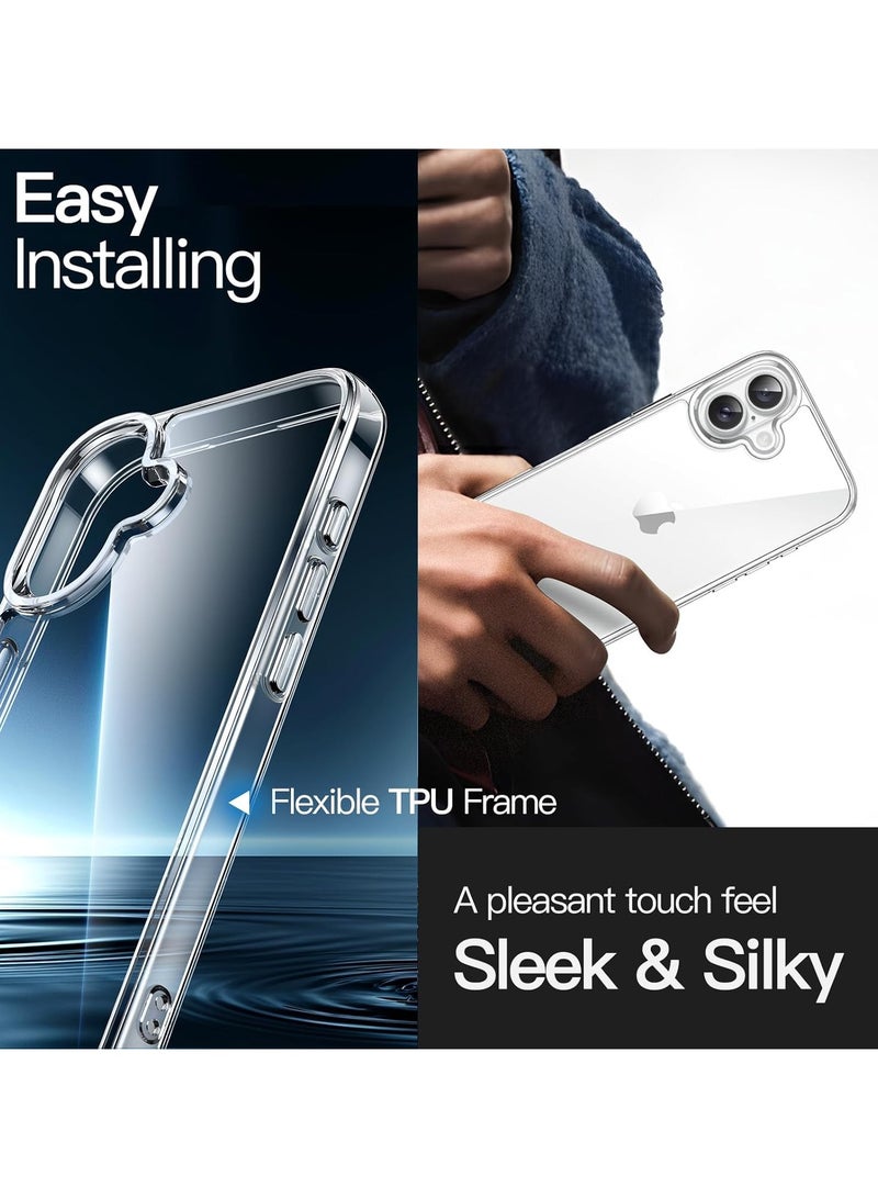 Mismo Clear Shockproof Case for iPhone 16 Plus – Ultra Thin Transparent TPU Cover, Anti-Scratch & Anti-Yellowing Crystal Clear Protective Bumper Case - Clear - Image 2