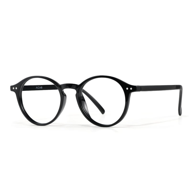 Indoor Fluorescent-41 Pink Tinted Blue Light Blocking Glasses Round Migraine Light Sensitivity Computer Gaming Glasses Photophobia Fluorescent LED Glare Women Men AB3303